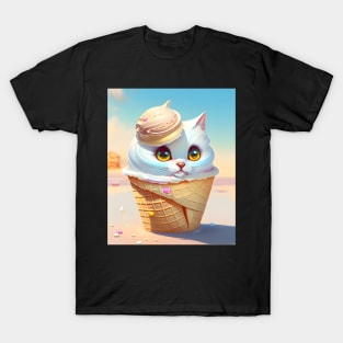 Adorable Cat Illustration - Modern Digital Art T-Shirt